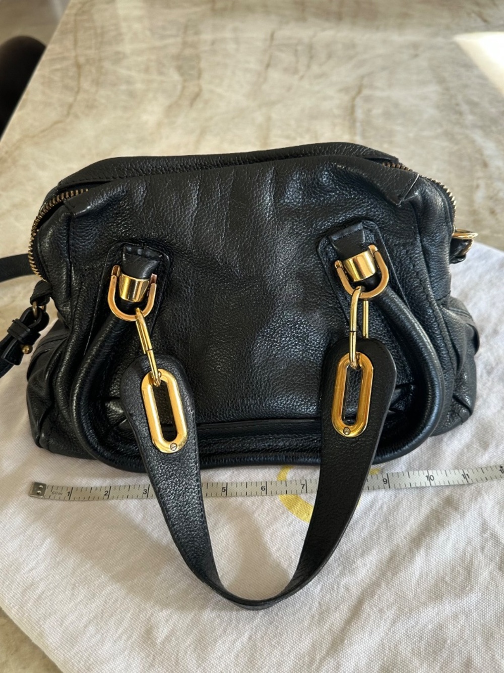 Chloe Small Paraty Black Leather Satchel - Picture 6 of 13